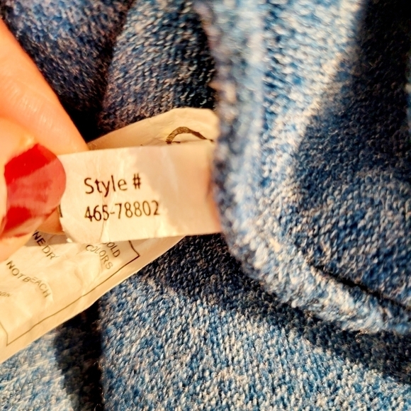 Mod-O-Doc Teal Marled Knit Crossover Layered Long Sweater - Picture 8 of 8